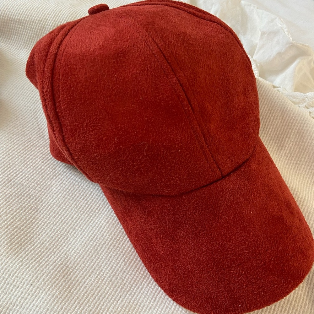 Free people red suede hat